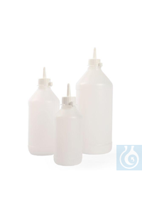 Flacons compte-gouttes 500 ml, HDPE, bouchon à vis et capuchon, Ø 70 x H 170 mm Flacons...